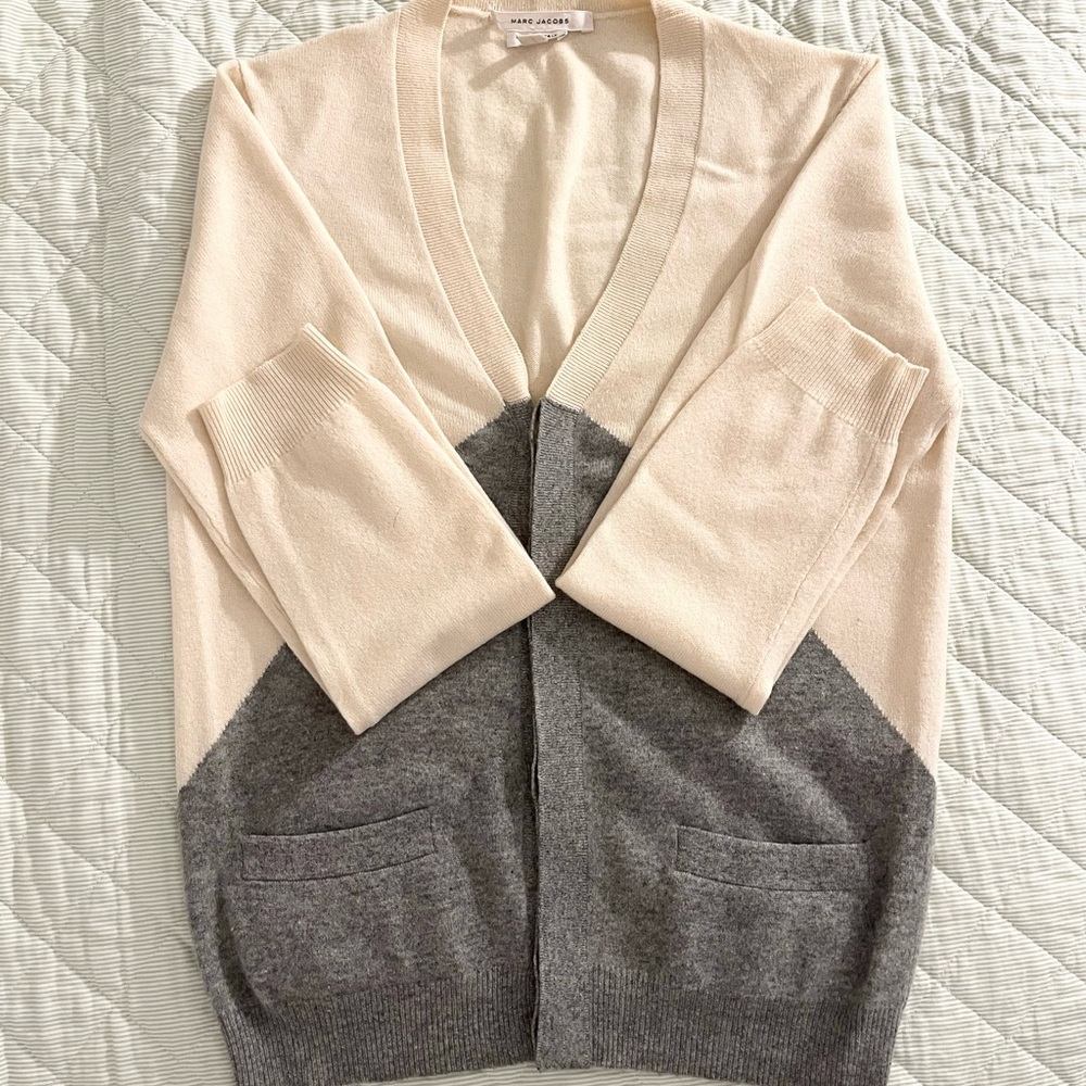 Marc Jacobs Cream and Gray Cardigan